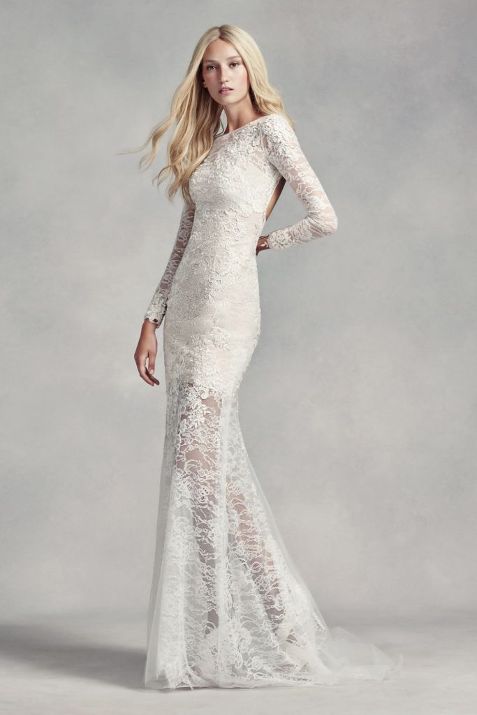 white by vera wang lace illusion wedding dress