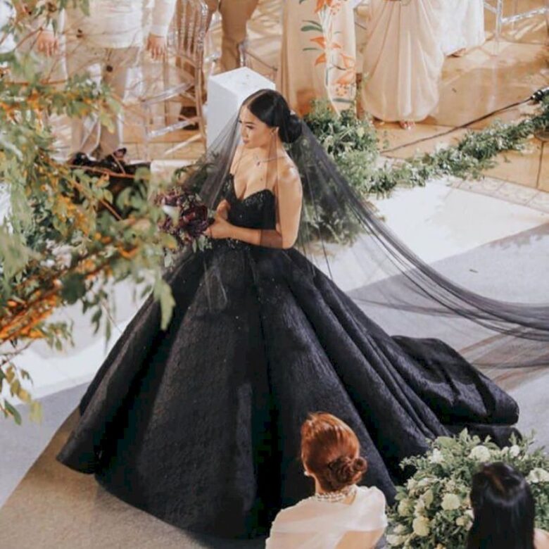wedding black gown