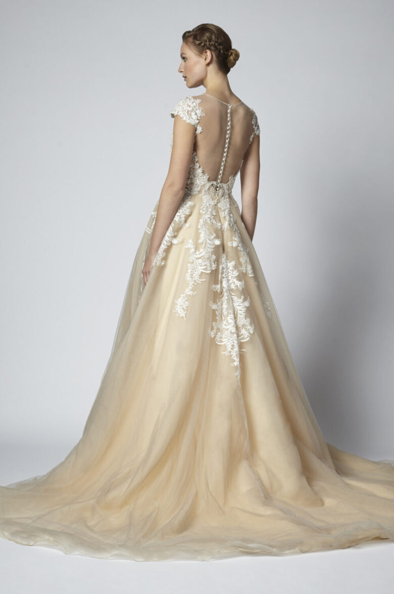 champagne wedding dress