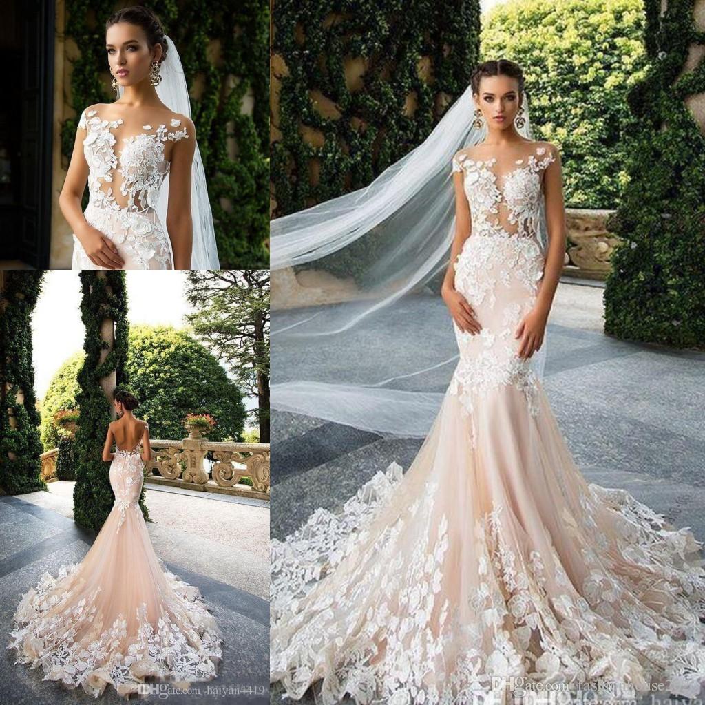 pink sheath wedding dress